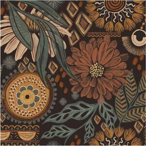 17.7in x 6.6ft‎ Removable Wallpaper Peel and Stick Floral Boho  Retro Wall Decor